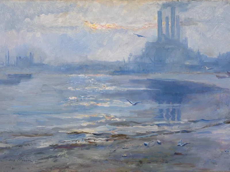 1869-Dora Meeson - Un pomeriggio nebbioso, Chelsea Reach